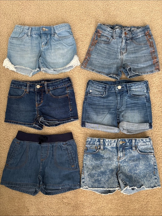 The Children's Place Other - Bundle of 6 Girls Denim Jean Shorts - Size 6 - H&M, Children’s Place, Old Navy